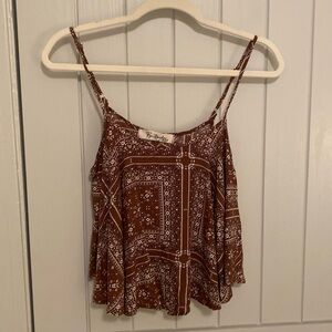 Brown Paisley Tank Top